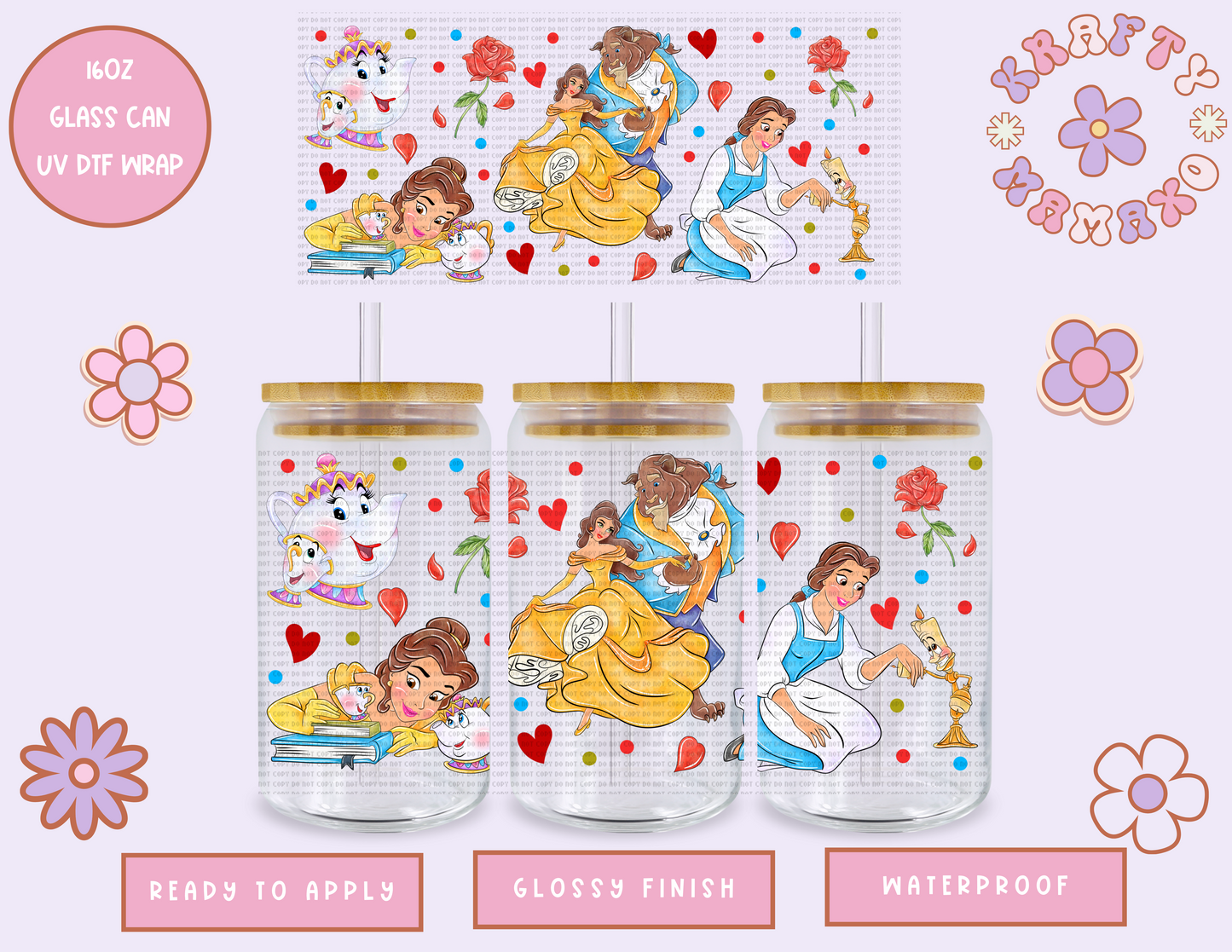 B+B Love - 16 Oz UV DTF Wrap