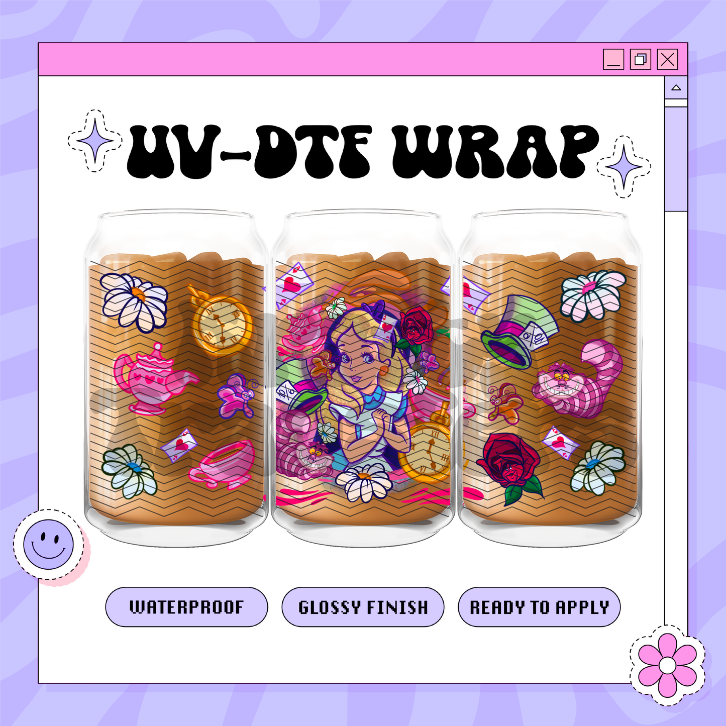 Wonderland Girl Dis - 16oz Glass Wrap