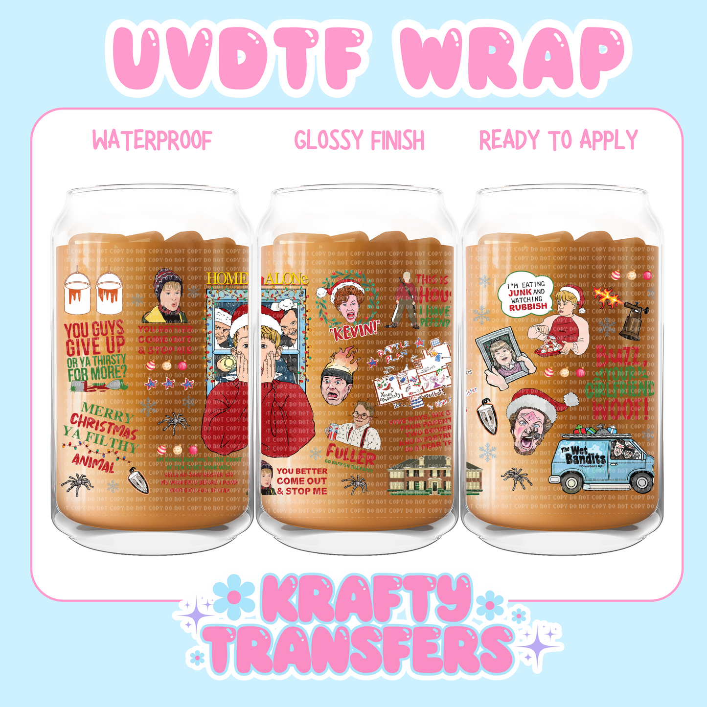 Home Alone Xmas - 16 oz UV DTF WRAP