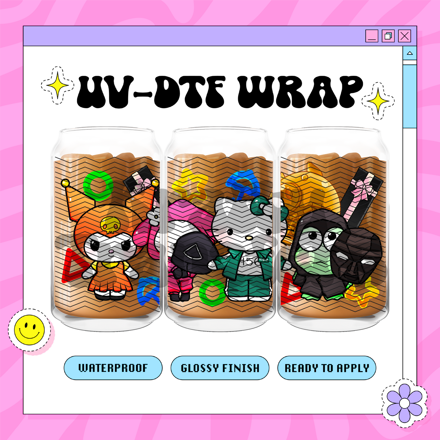 Kawaii Squid Game Exclusive - 16oz Glass Wrap