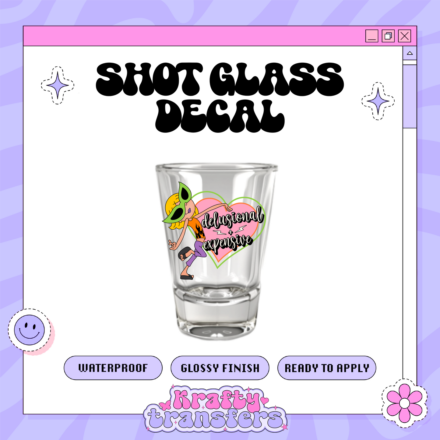 Lizzie Delulu - Shot Glass Decal