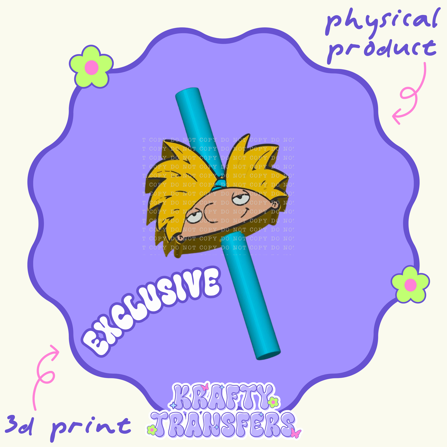 Football Head Arnold EXCLUSIVE - 3D Straw Topper