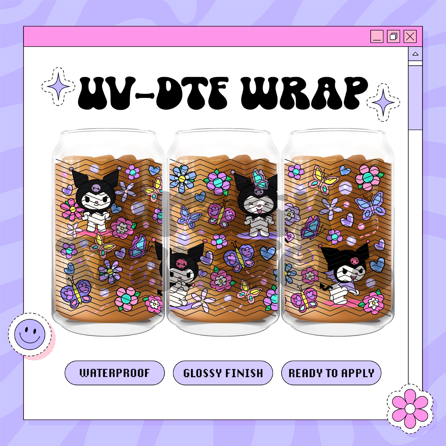 Kawaii Kuro Spring - 16oz Glass Wrap