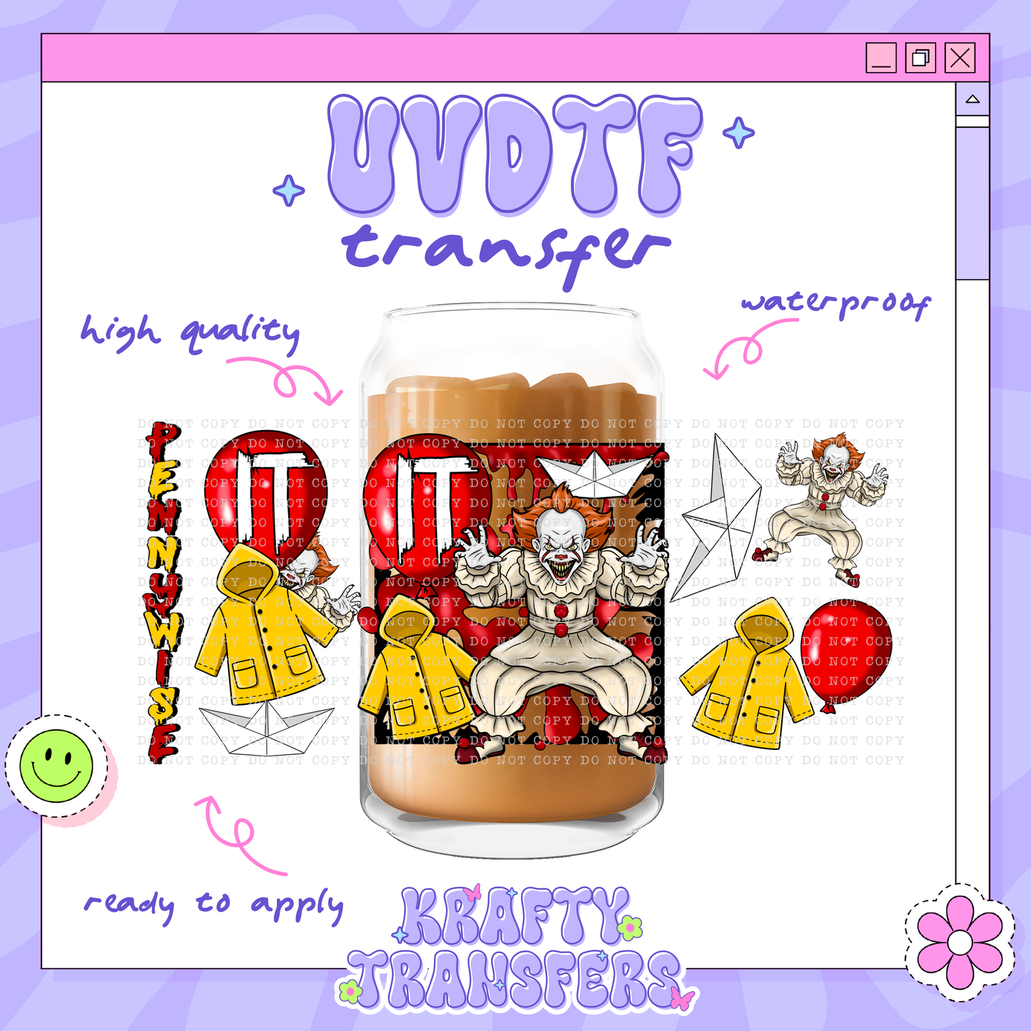 Scary Clown | #23 | 16oz UVDTF Wrap