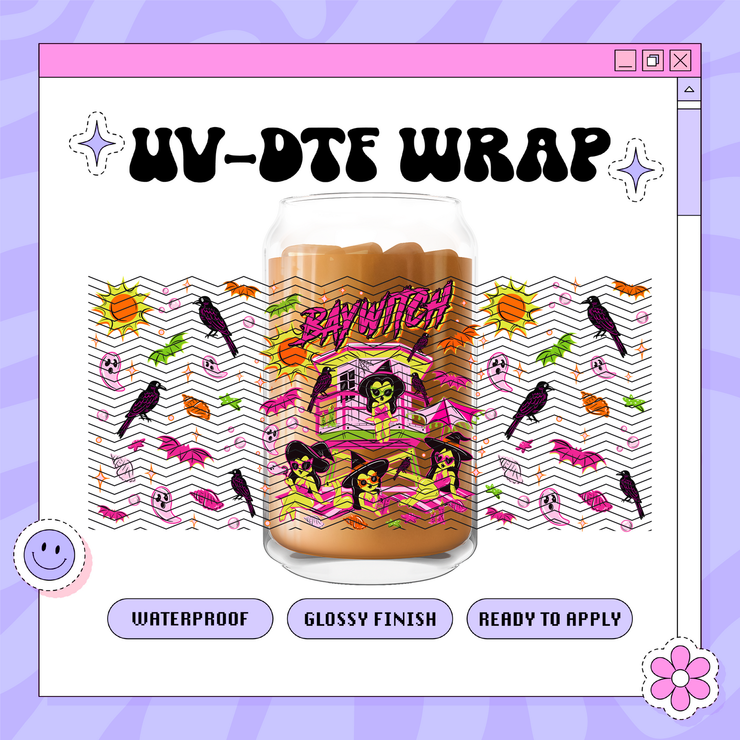 Spooky Witch + Summerween - 16oz Glass Wrap