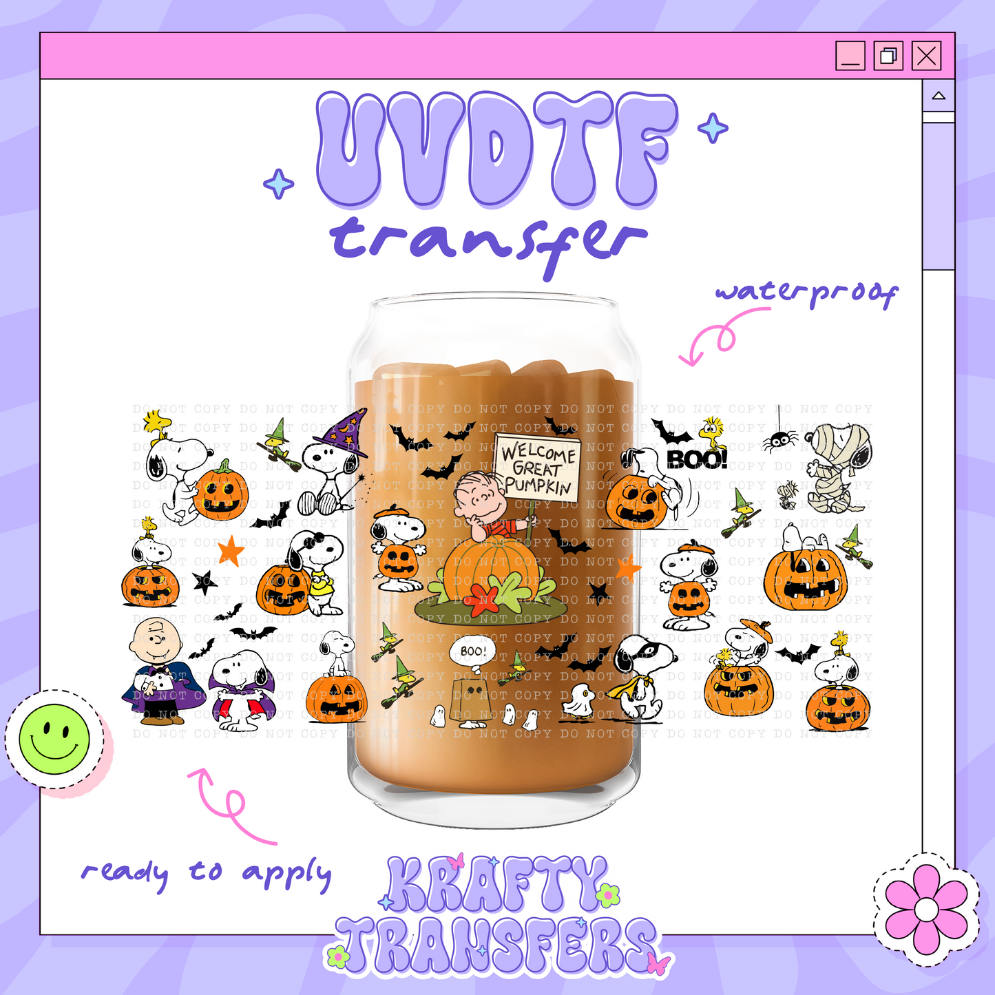 Spooky Peanuts - 16oz Glass Wrap