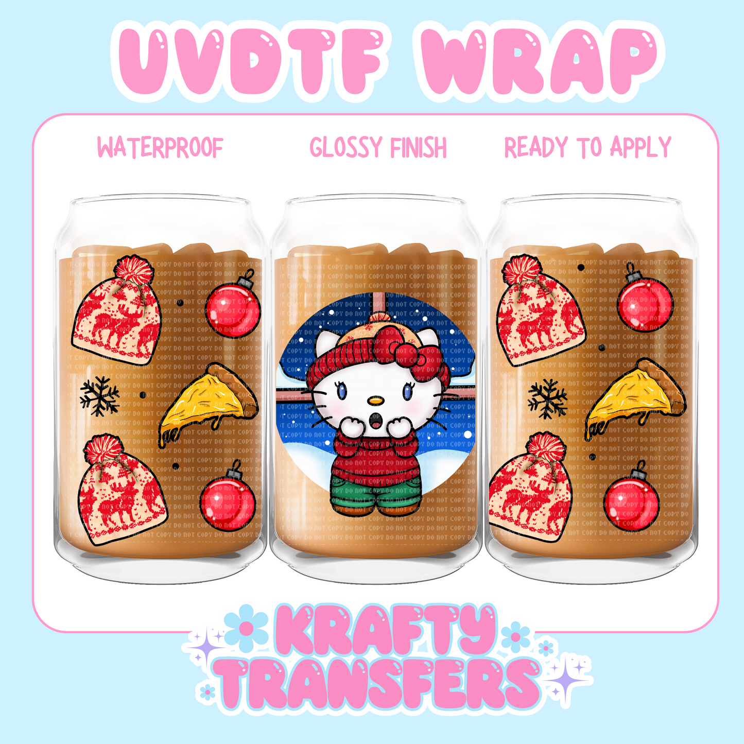 Kawaii Home Alone Xmas - 16 oz UV DTF WRAP