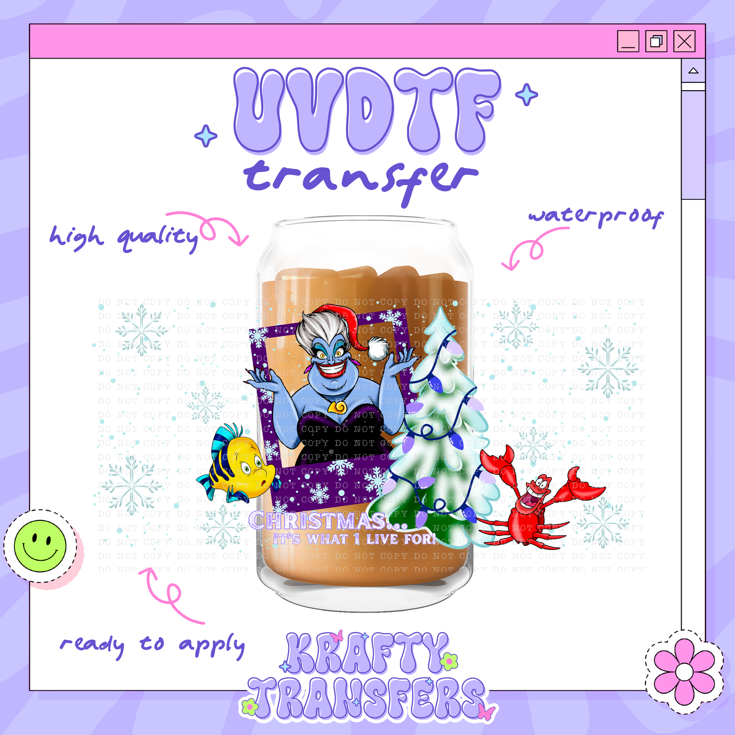 Sea Witch Xmas - 16oz Glass Wrap