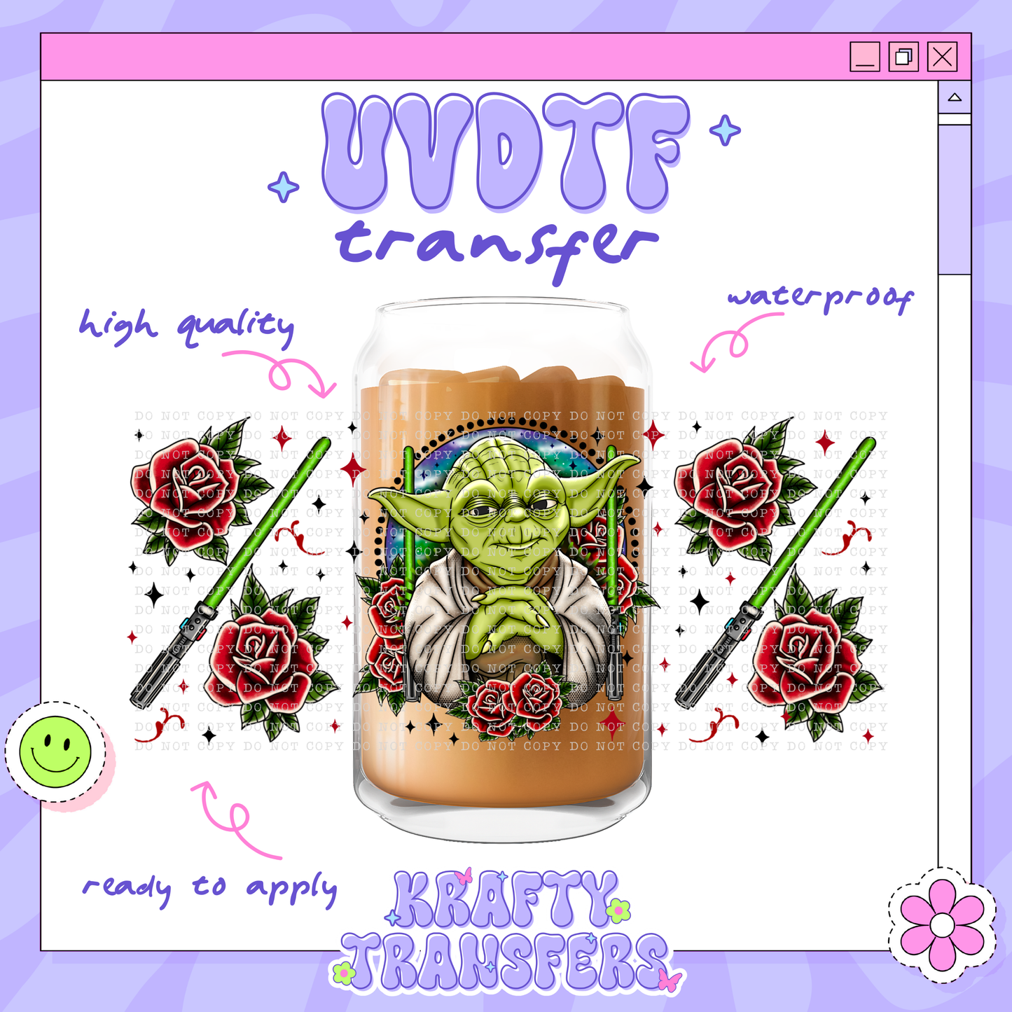 Yoda Roses | #5 | 16oz UVDTF Wrap