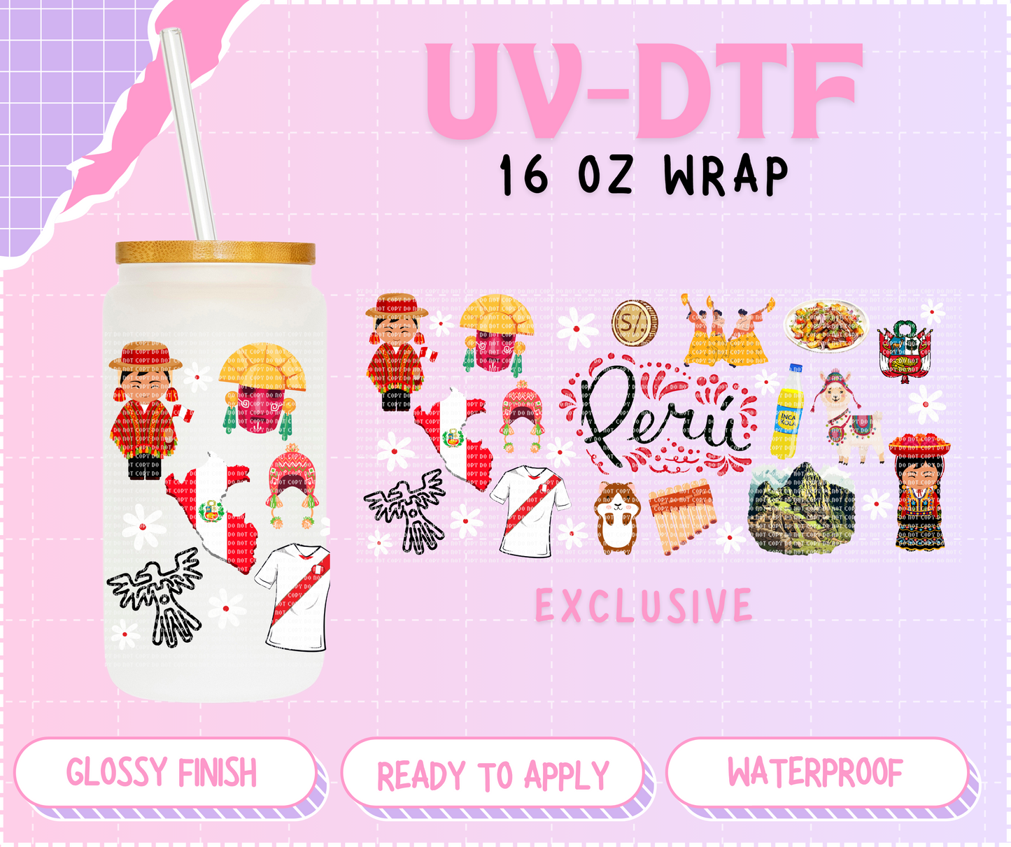 Peru - 16 Oz UV DTF Wrap