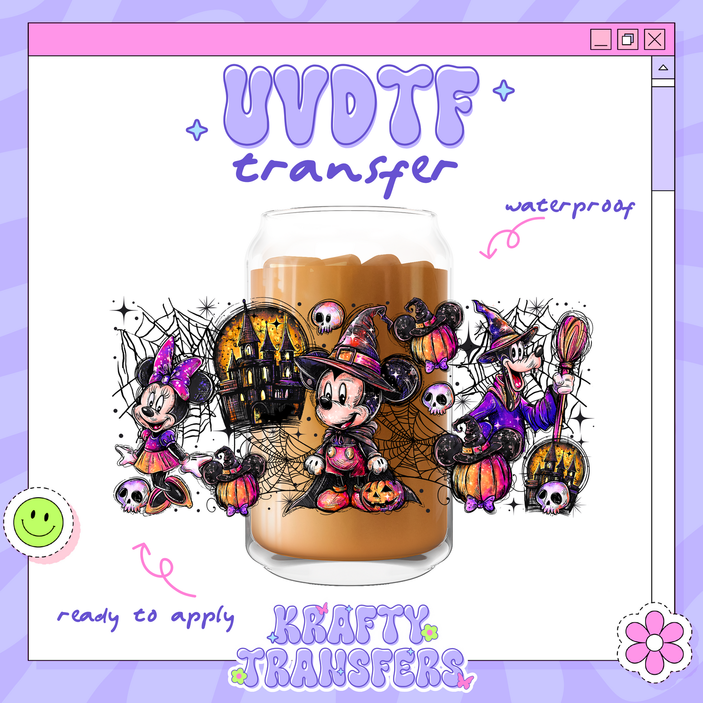 Spooky Dis Mouse + Friends - 16oz Glass Wrap