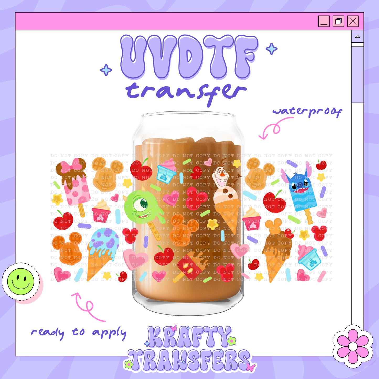 Dis Ice Cream Pals - 16oz Glass Wrap