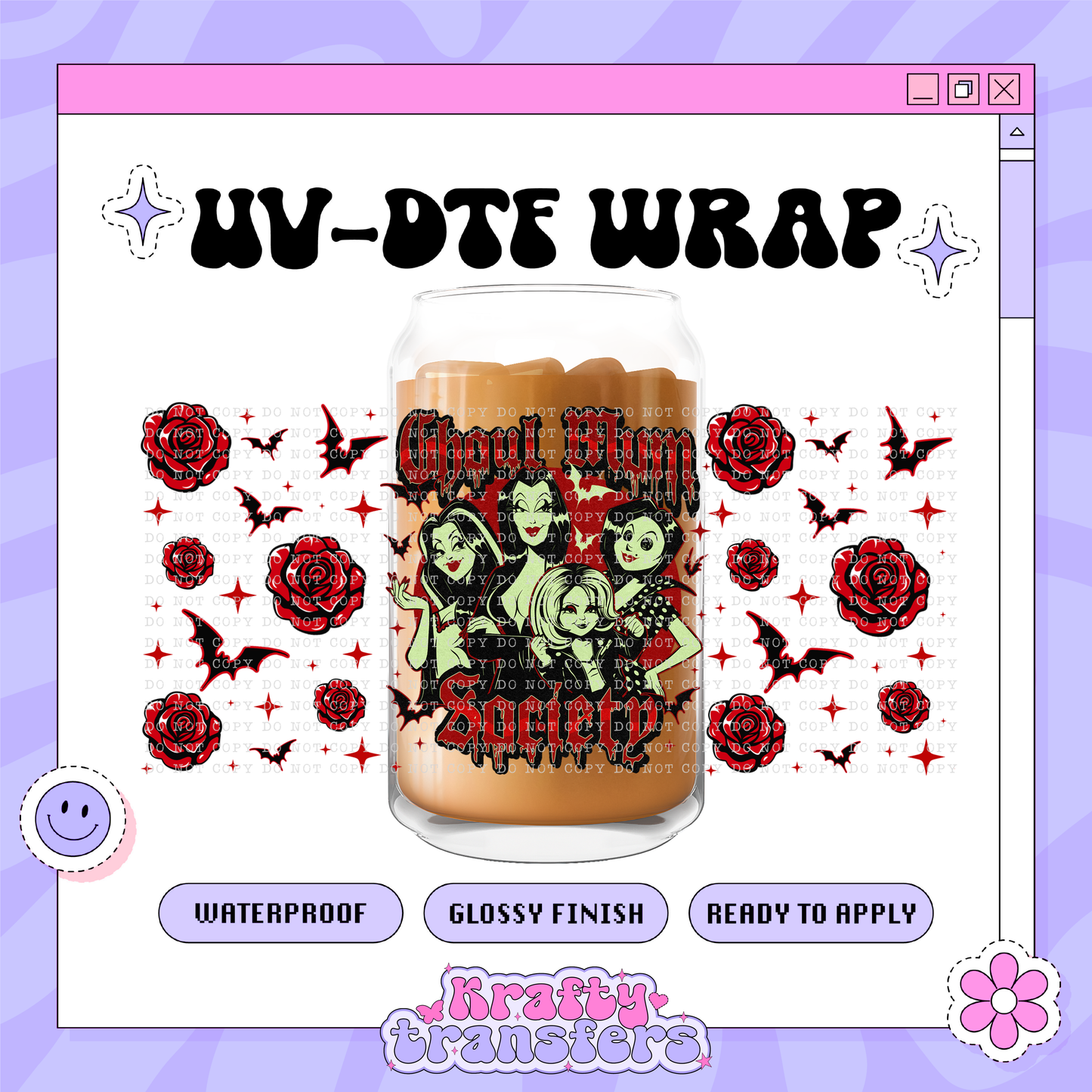 Spooky Ghoul Moms - 16oz Glass Wrap