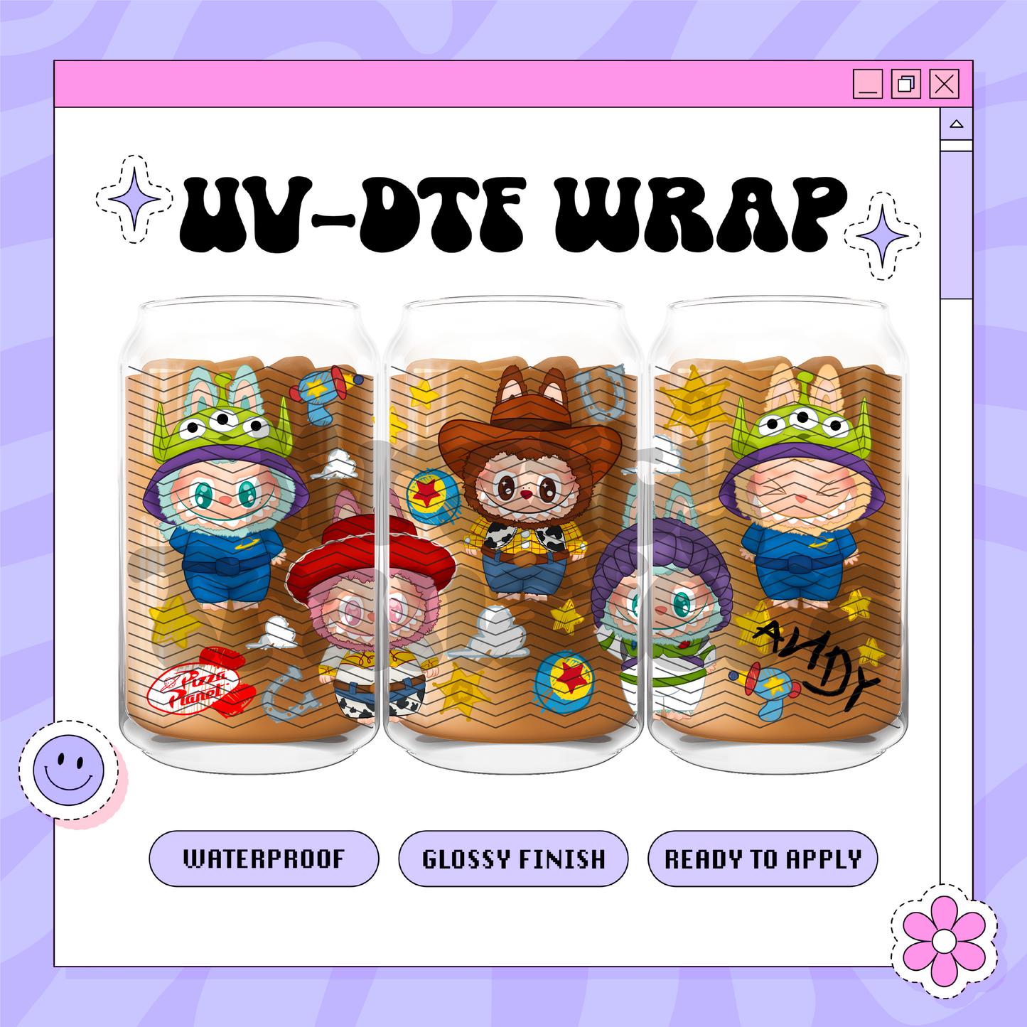 Toys Labubu - 16oz Glass Wrap