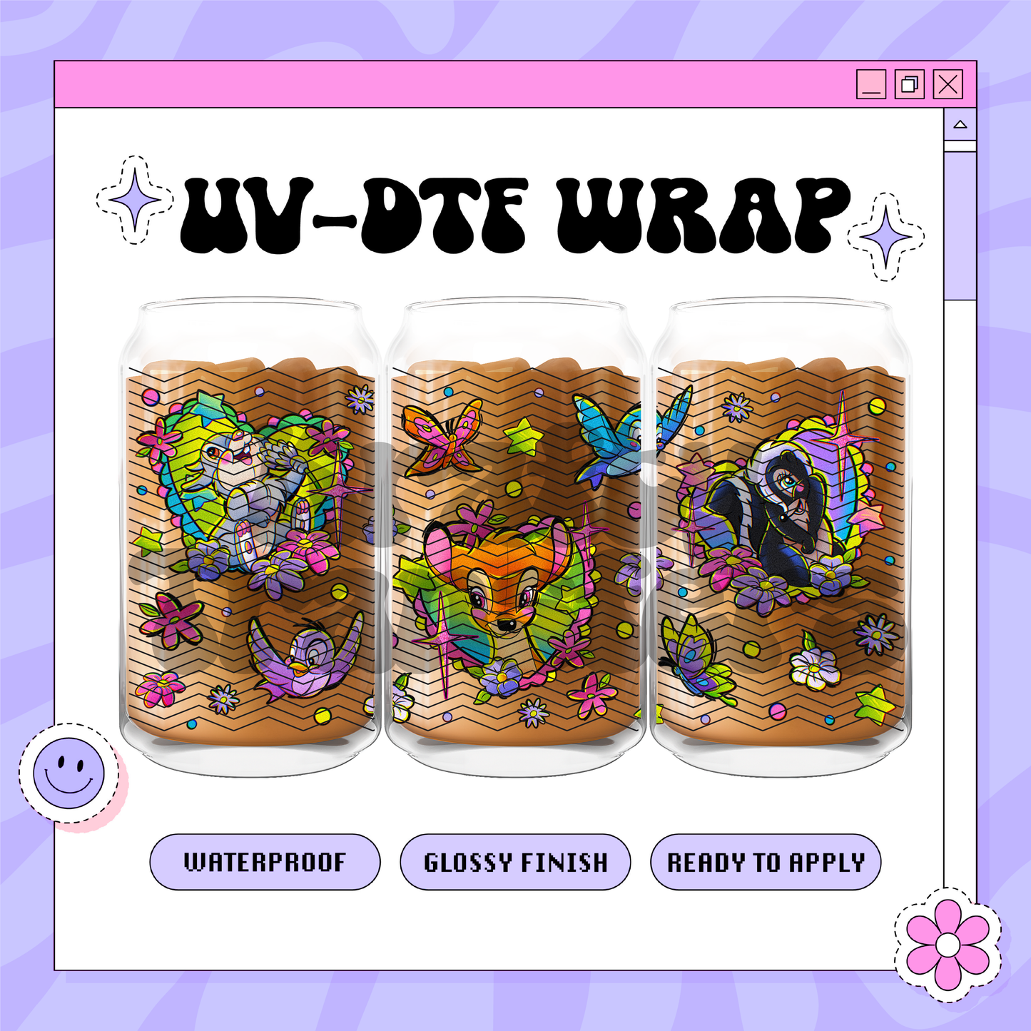 Bamb & Friends Dis - 16oz Glass Wrap