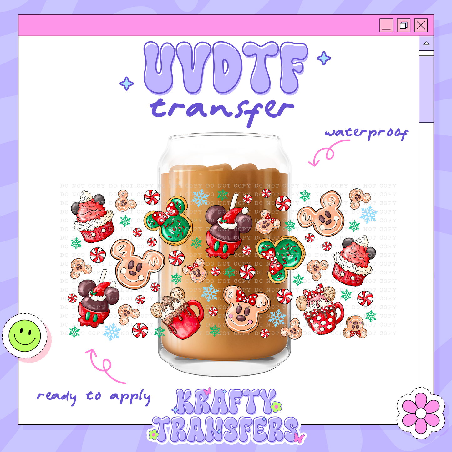 Dis Xmas Mouse - 16oz Glass Wrap