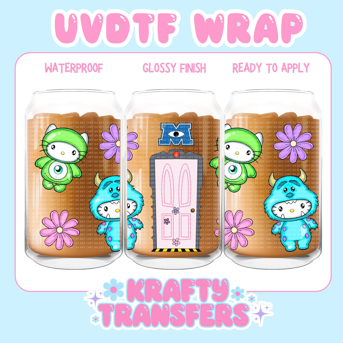 Kitty Monsters - 16 oz UV DTF WRAP