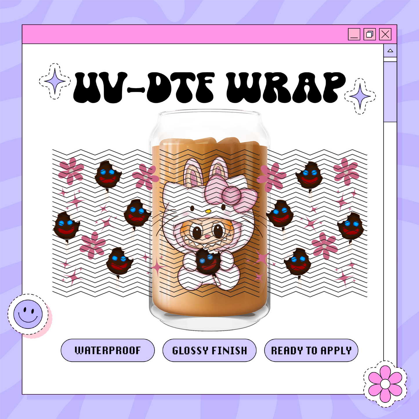 Kawaii Kitty Candy - 16oz Glass Wrap