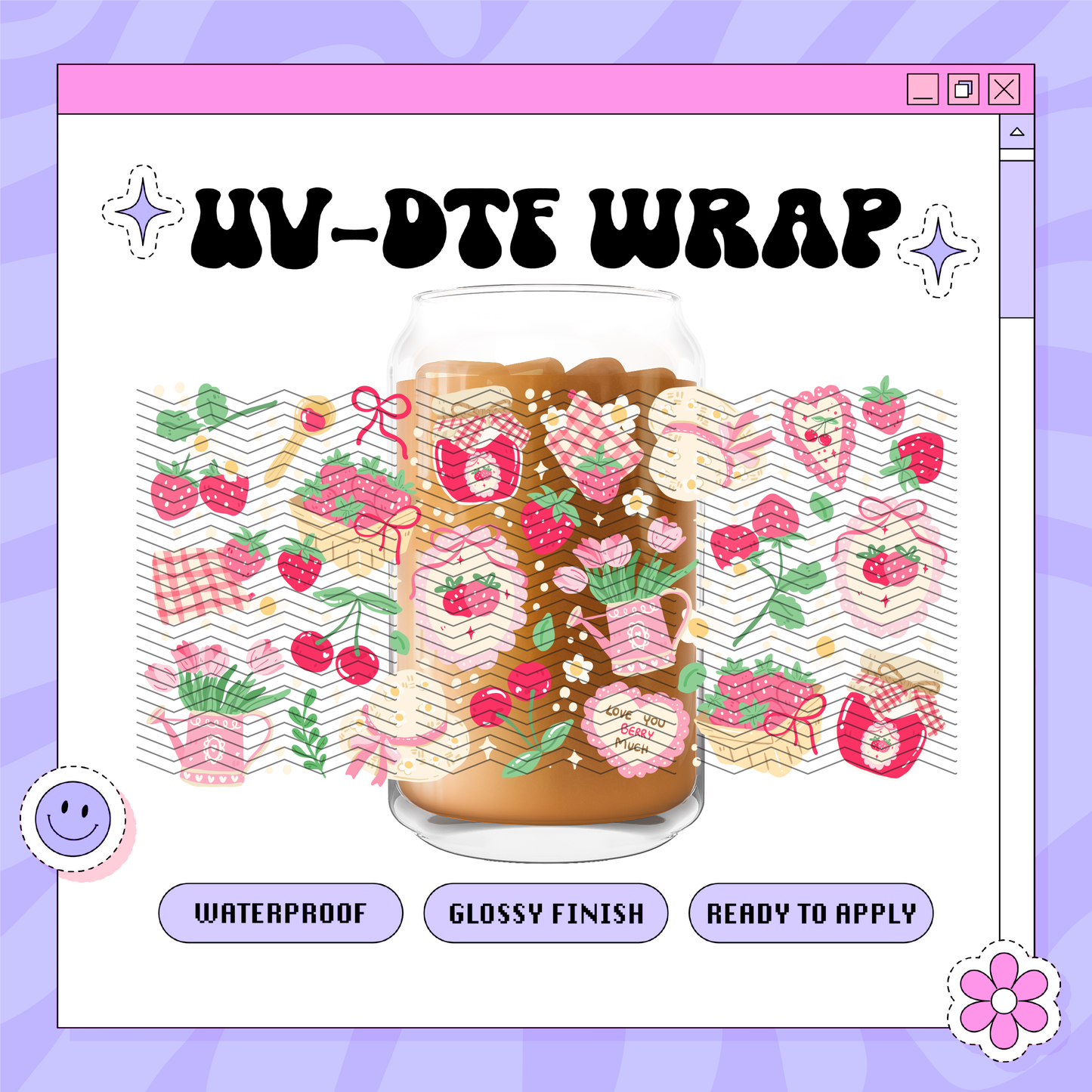 NT Girly Picnic - 16oz Glass Wrap