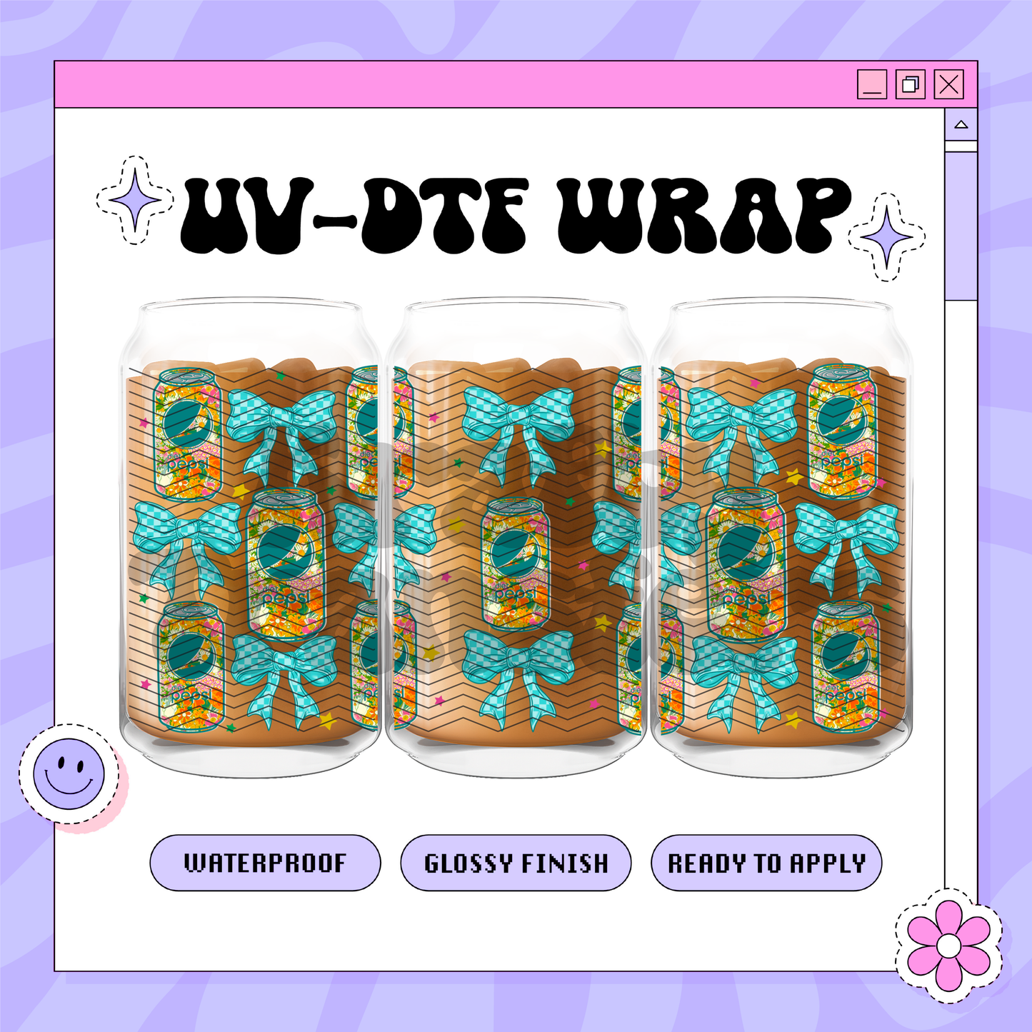 Pepsi Bows - 16oz Glass Wrap