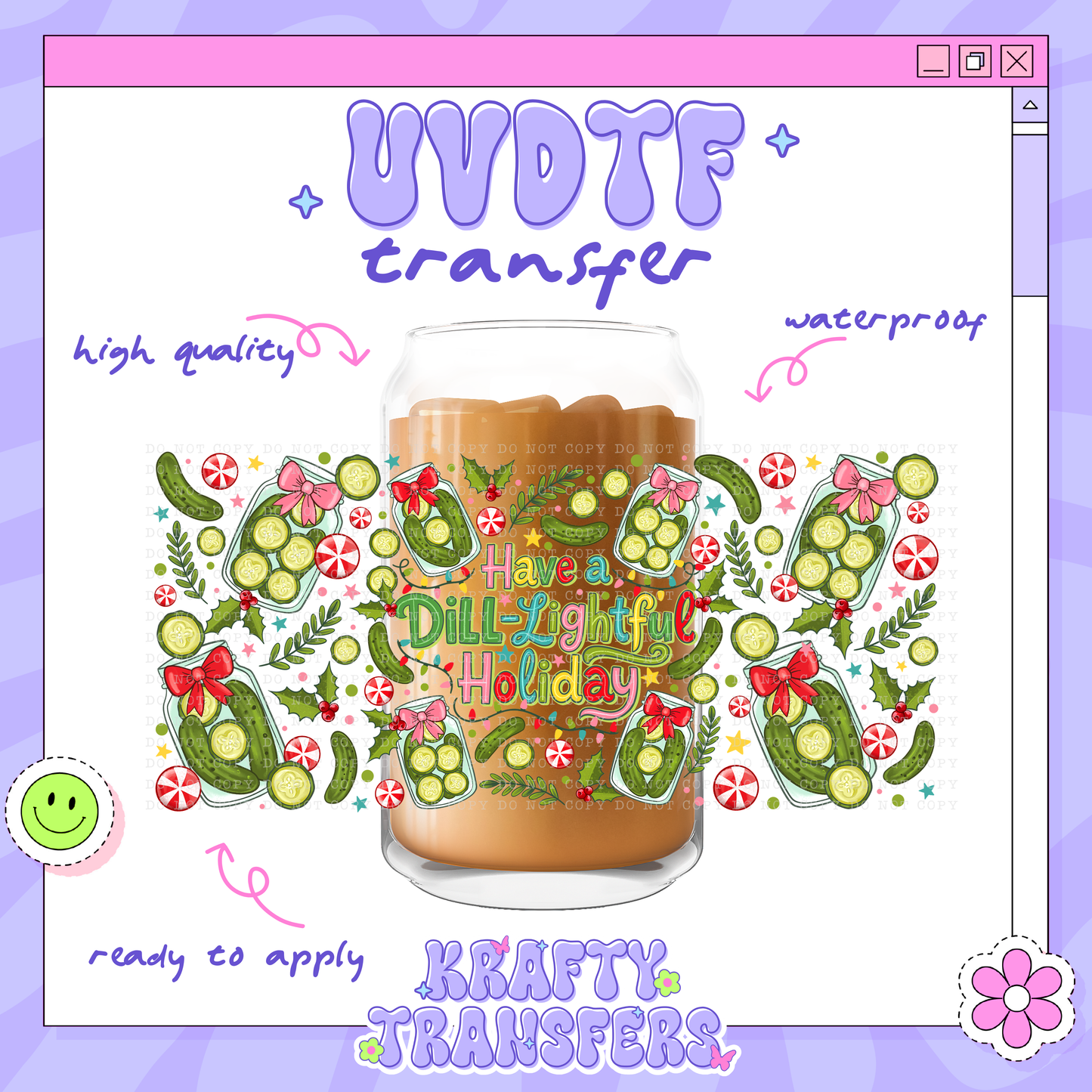 Pickle Xmas - 16oz Glass Wrap