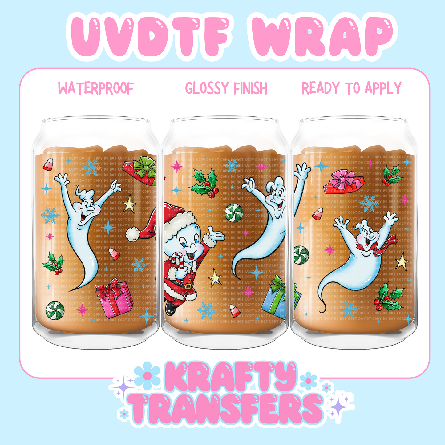 Ghost Friends Xmas - 16 oz UV DTF WRAP