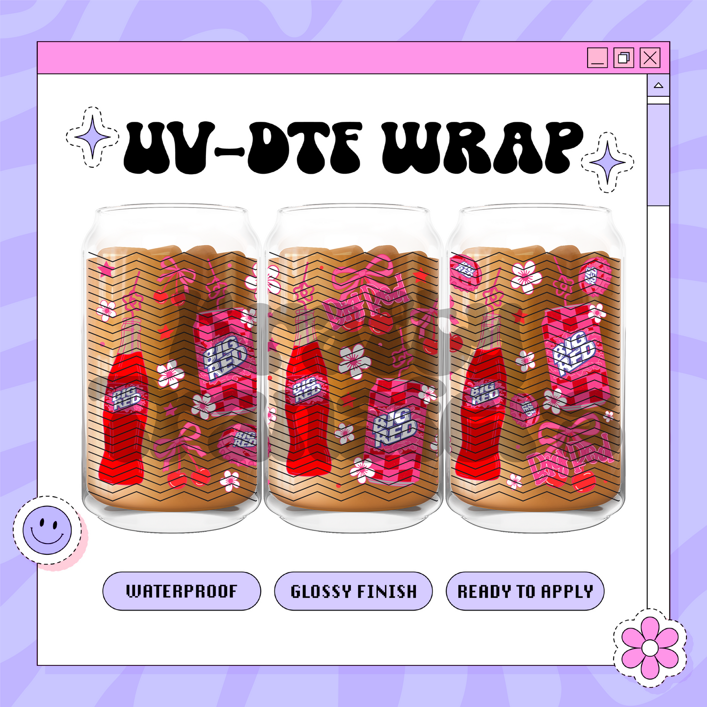 Big Red Girly - 16oz Glass Wrap