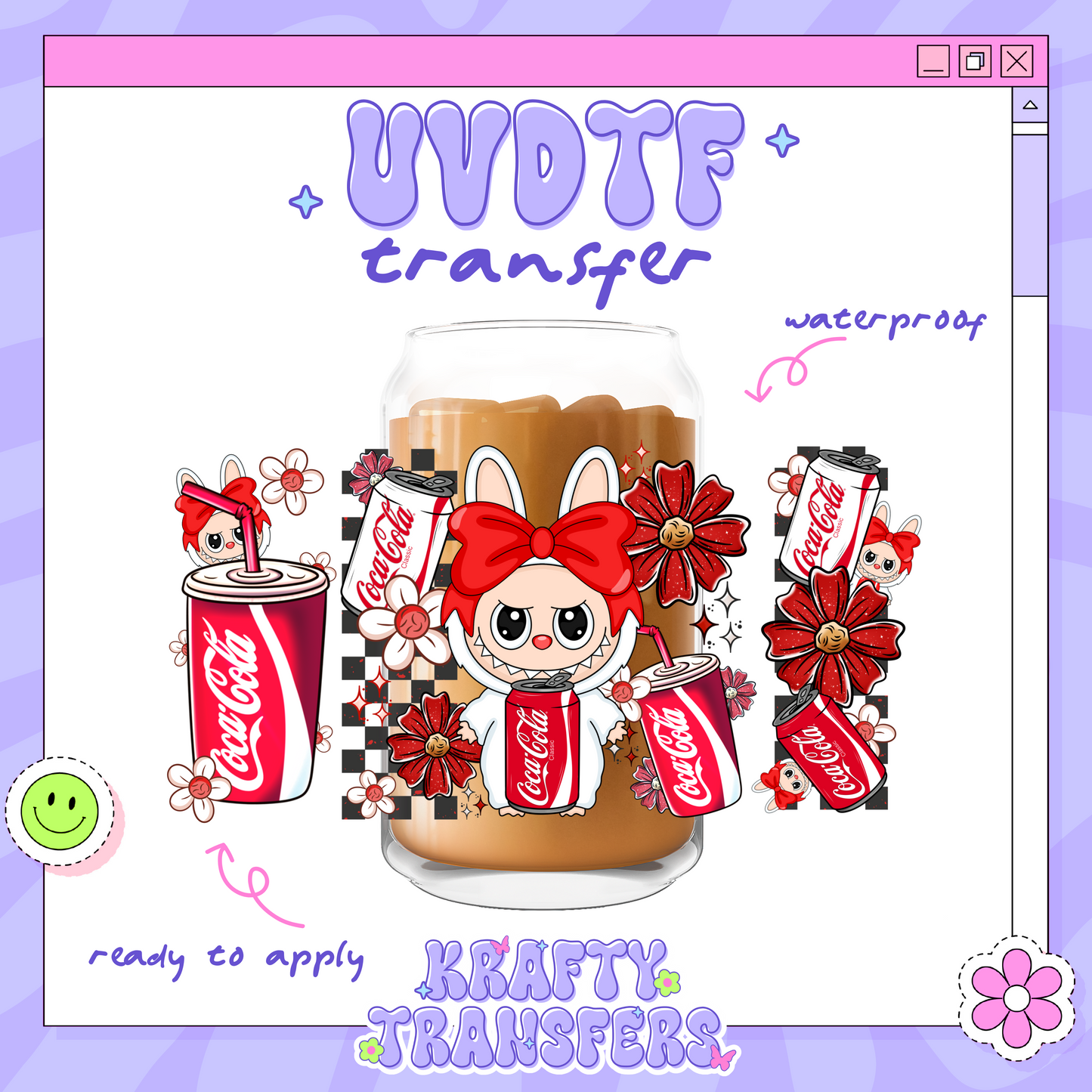 Labubu Soda Pop + Cola - 16oz Glass Wrap