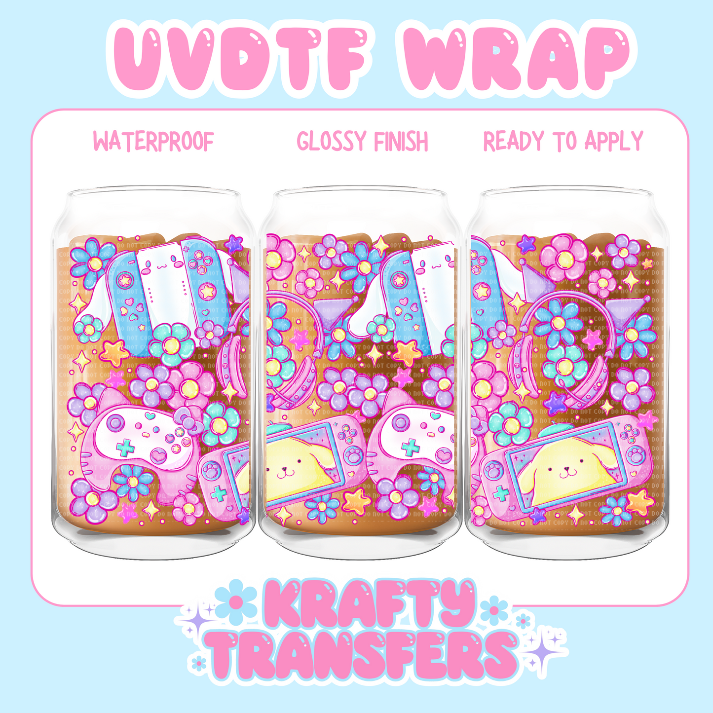 Kawaii Games - 16 oz UV DTF WRAP