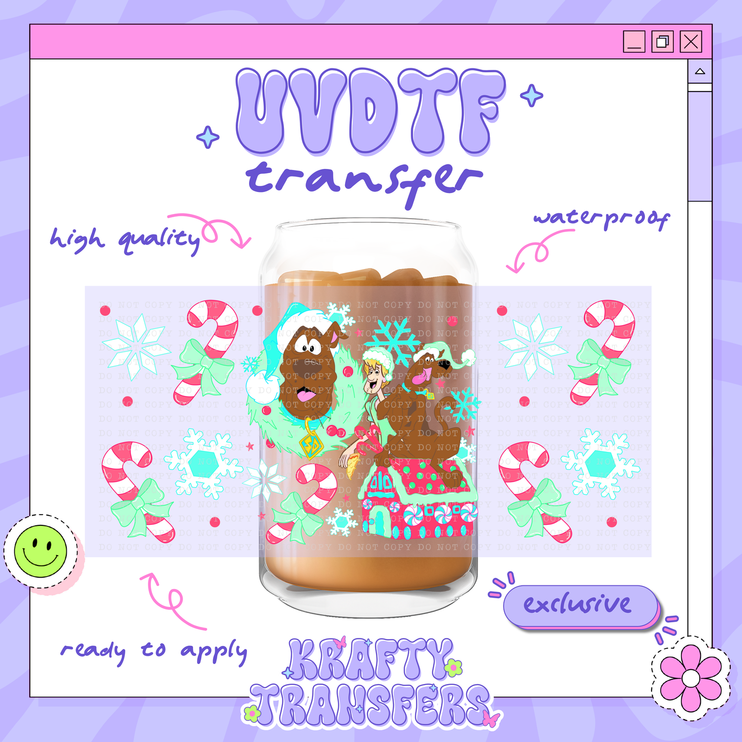 Scoob & Shags Xmas - 16oz Glass Wrap