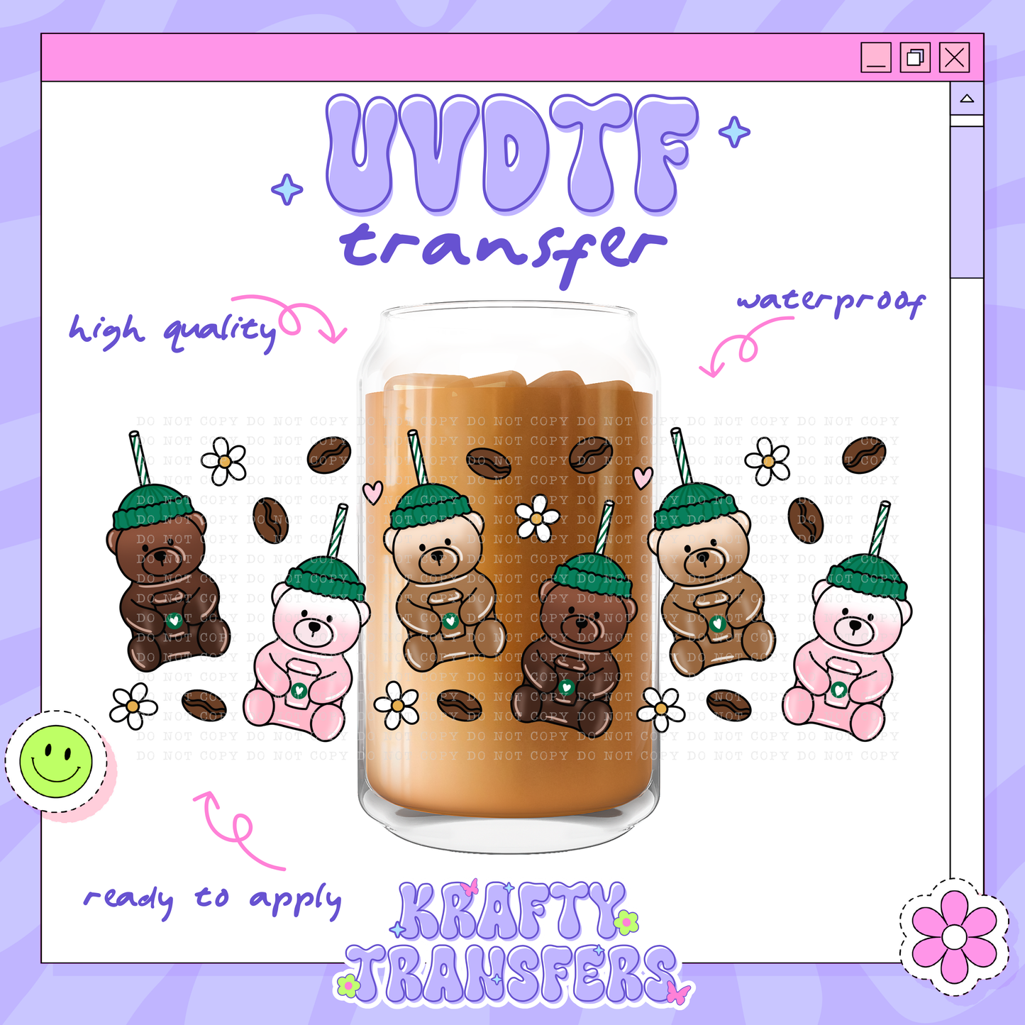 Starbis Xmas Bear - 16oz Glass Wrap