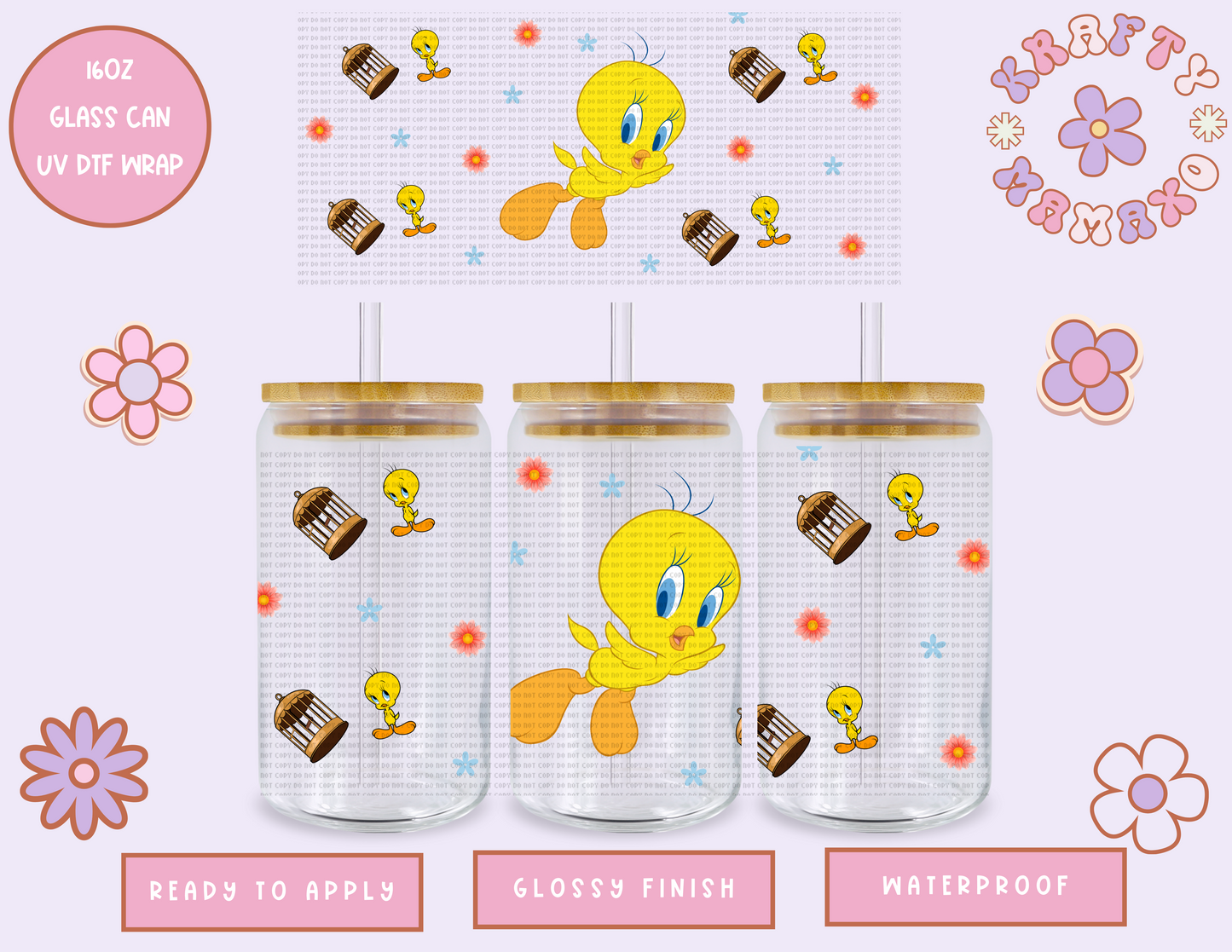 Birdie - 16 Oz UV DTF Wrap
