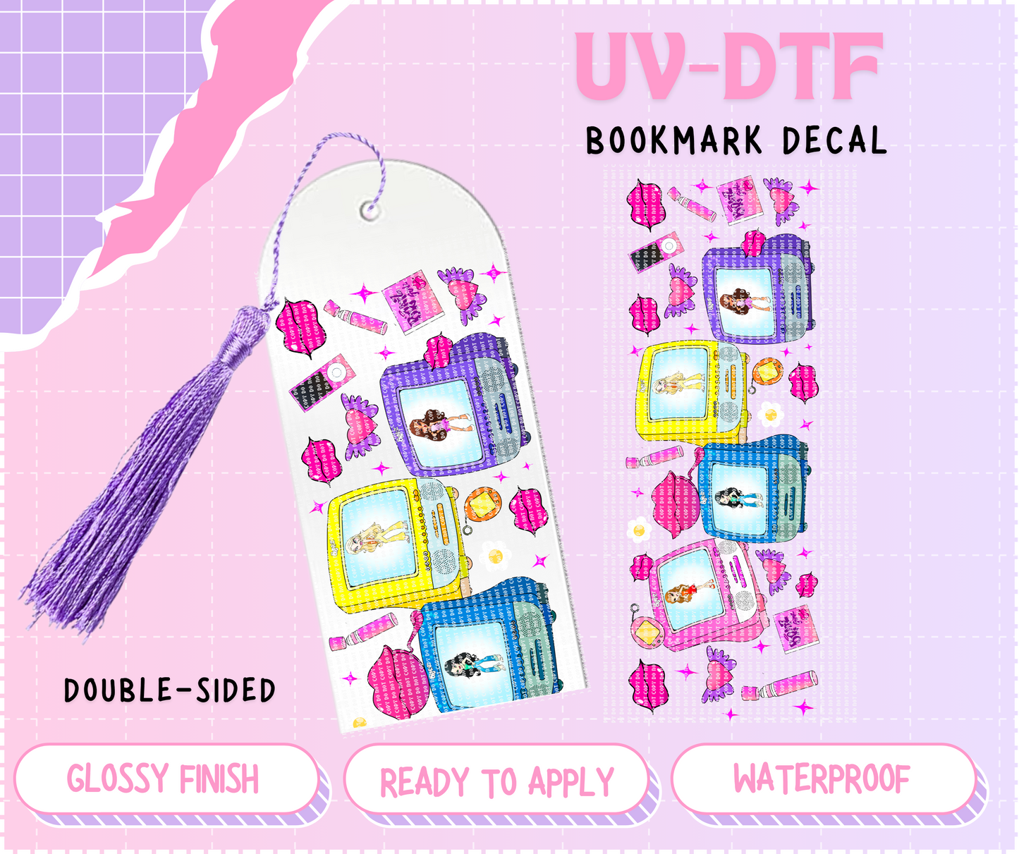 Y2K Dollz Bookmark | Double Sided UV-DTF Decal