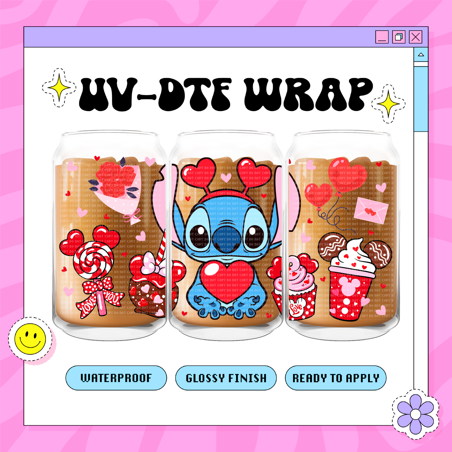 Alien Vday - 16oz Glass Wrap
