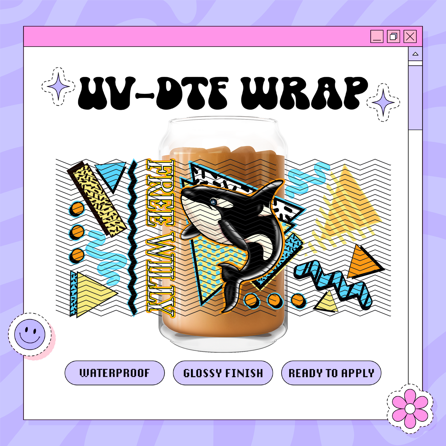 2000s Free Willy - 16oz Glass Wrap