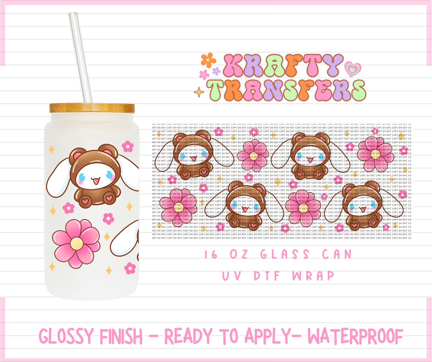 Cinna Bear - 16 Oz UV DTF Wrap