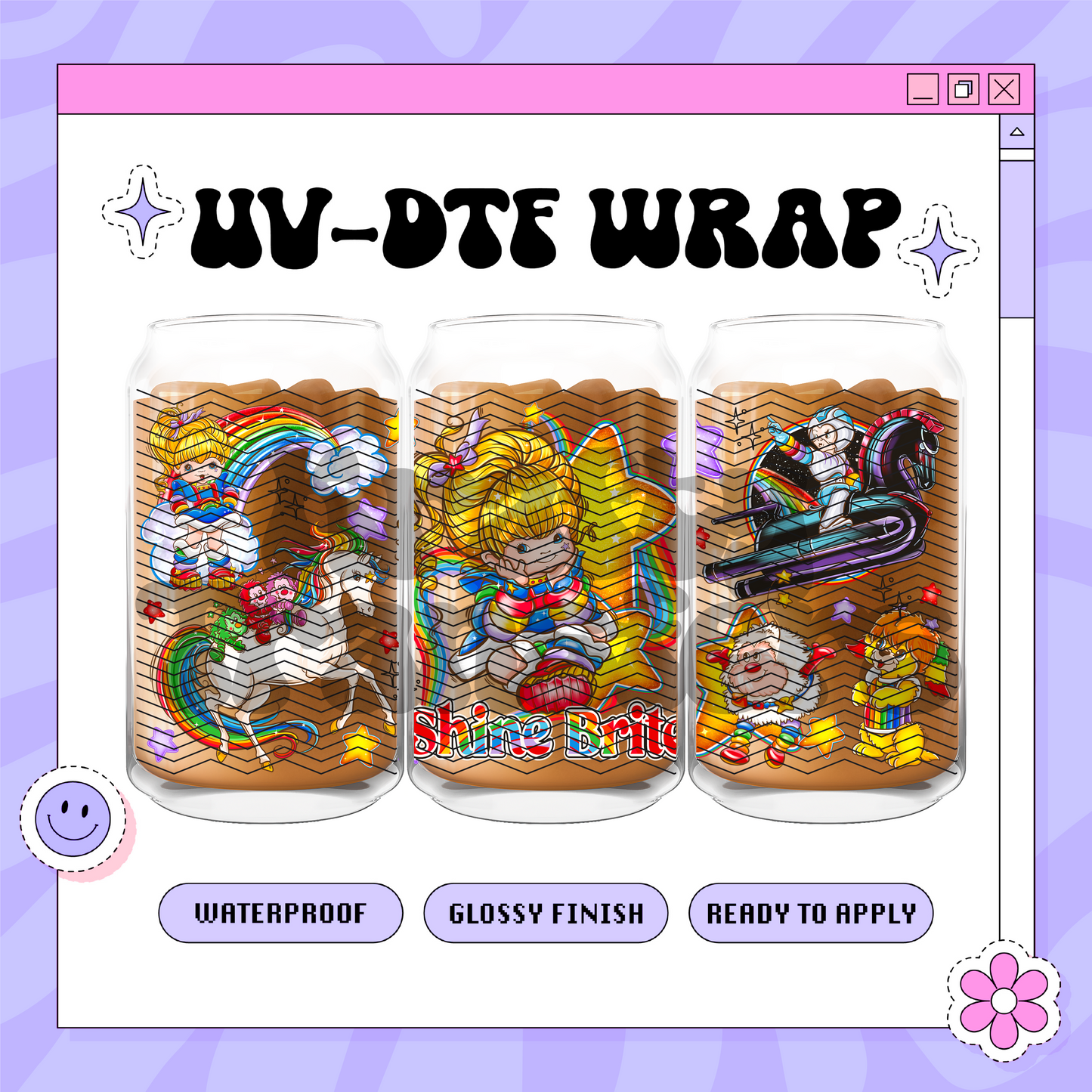 Rainbow + Friends 2000s - 16oz Glass Wrap