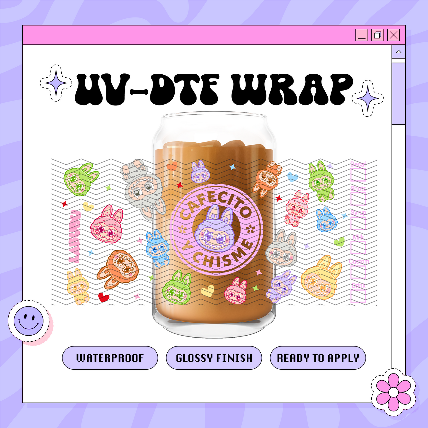 Labubu Cafecito - 16oz Glass Wrap