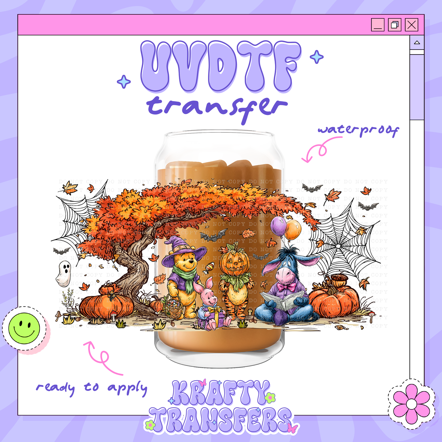 Dis Spooky Bear & Friends - 16oz Glass Wrap