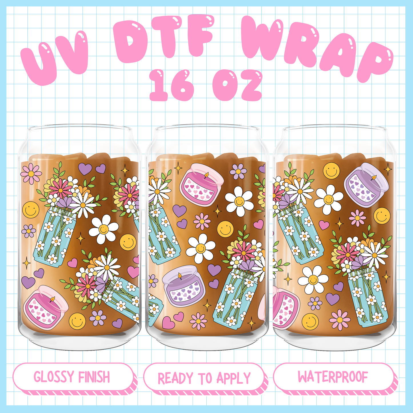 Florecitas - 16 oz UV DTF WRAP