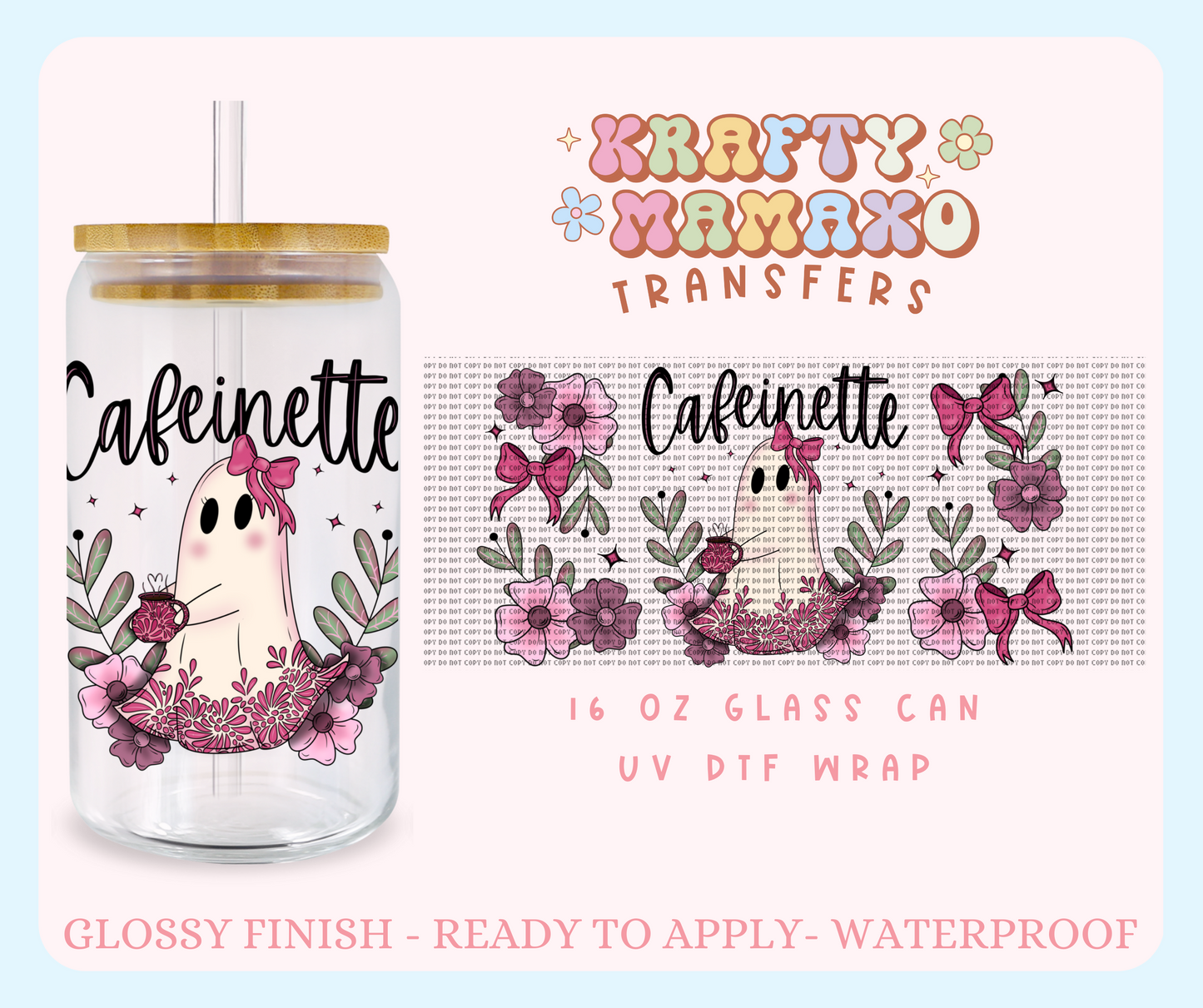 Cafeinette - 16 Oz UV DTF Wrap