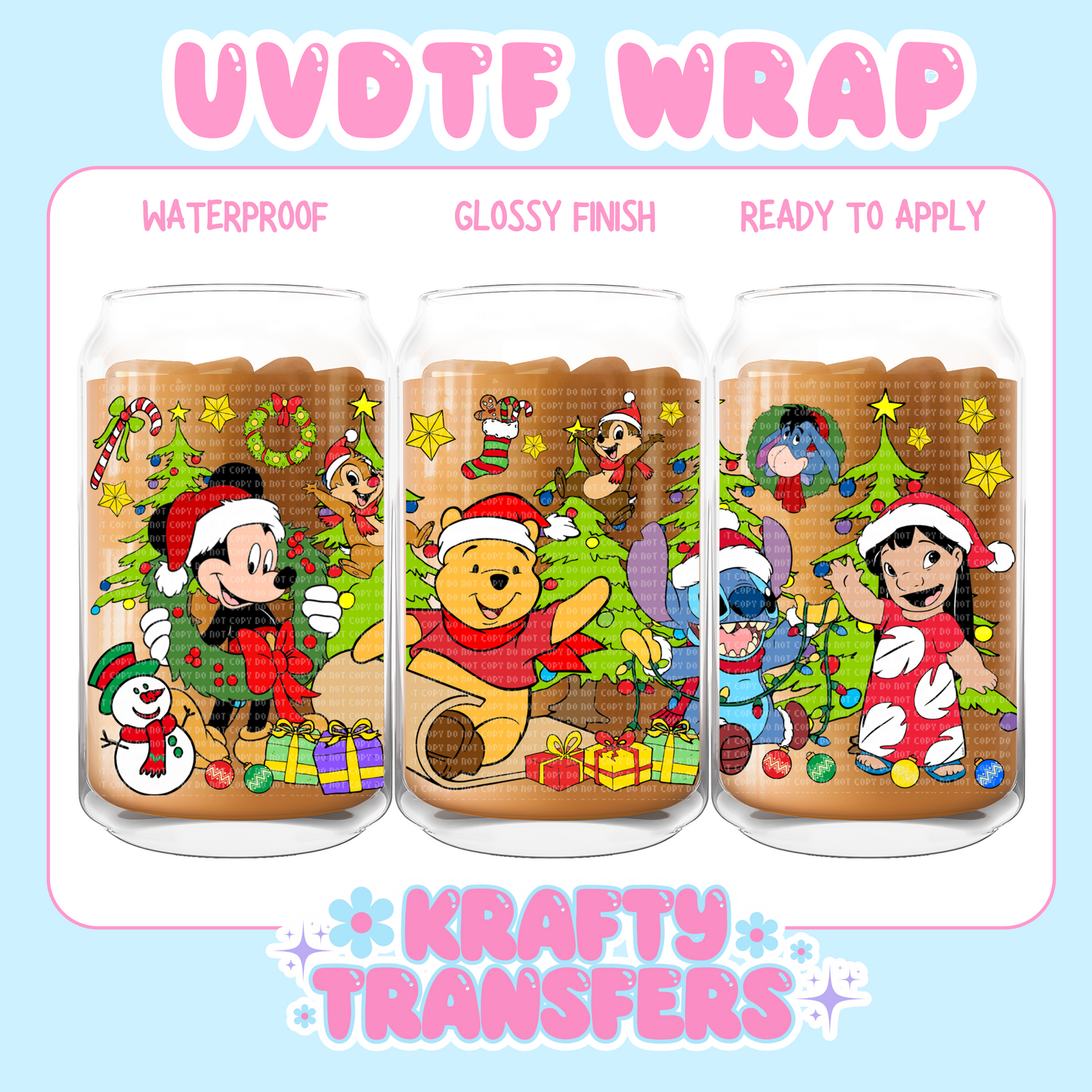 Dis Friends Xmas - 16 oz UV DTF WRAP