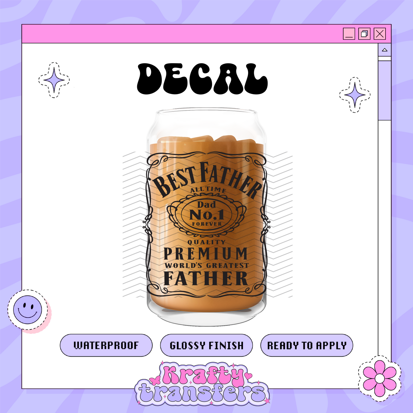 Best Father / Papa #1 - UVDTF Decal (options)