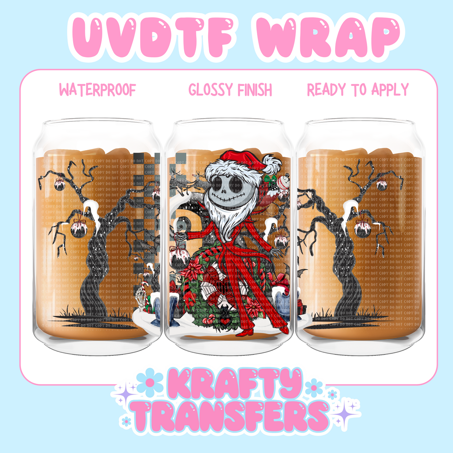 NBC Skeleton Xmas - 16 oz UV DTF WRAP