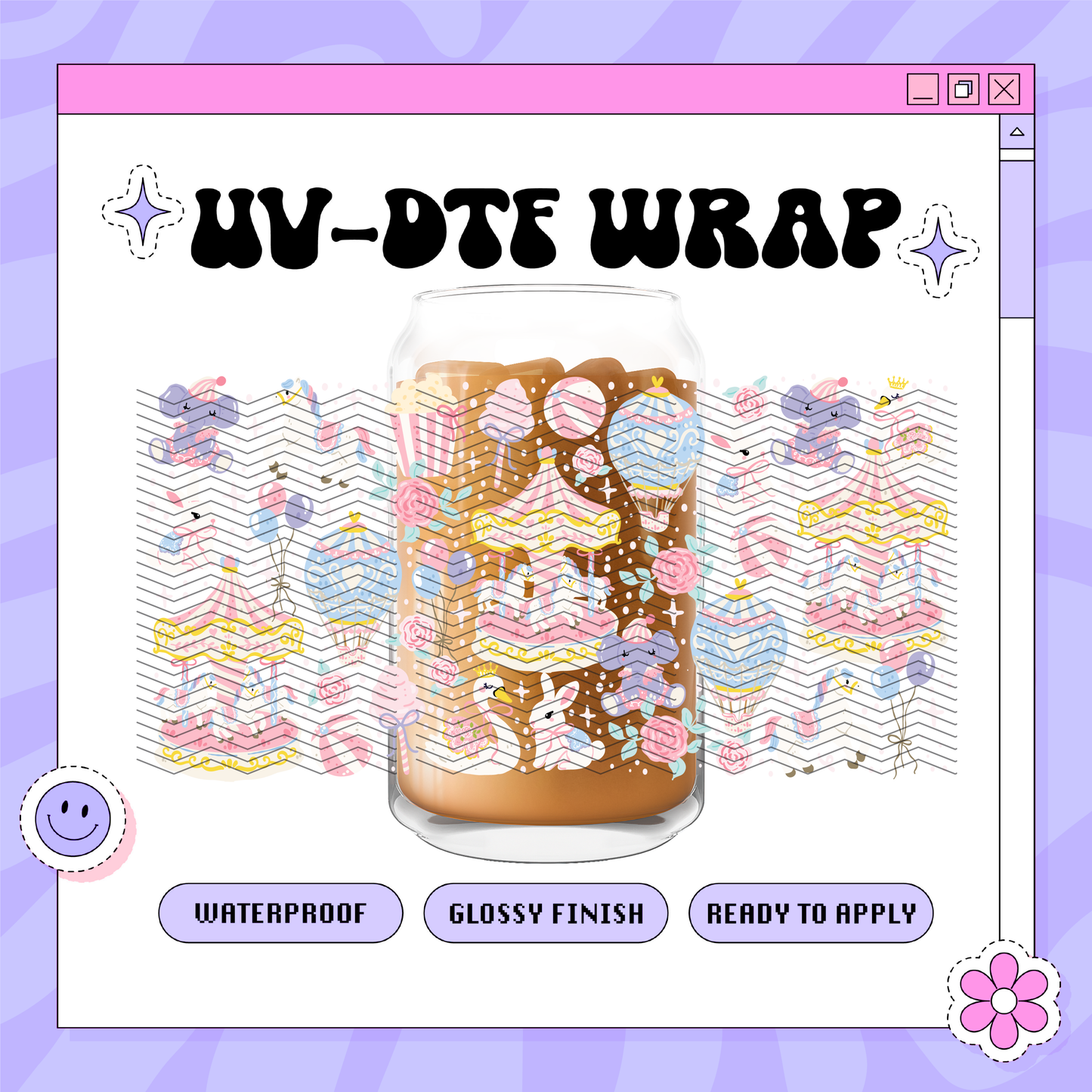 NT Pastel Carousel - 16oz Glass Wrap