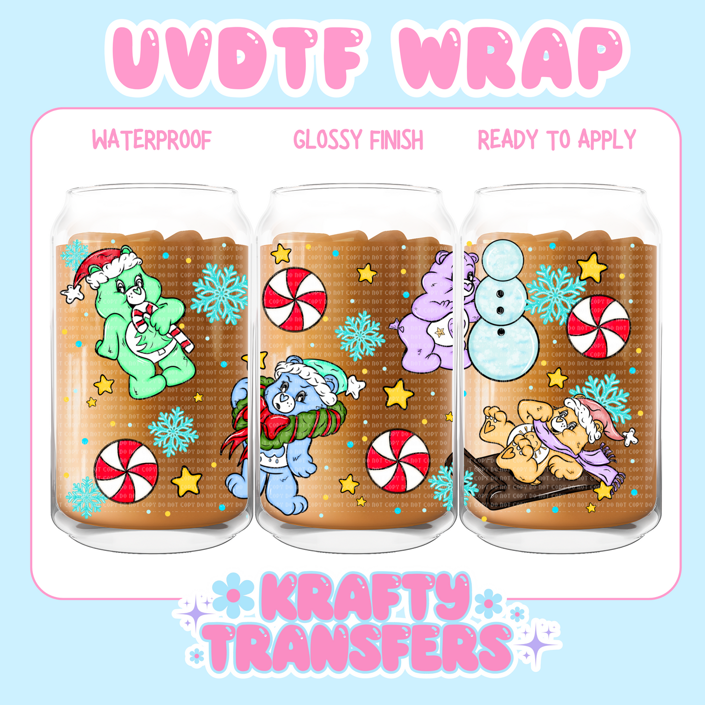 Bears Xmas - 16 oz UV DTF WRAP