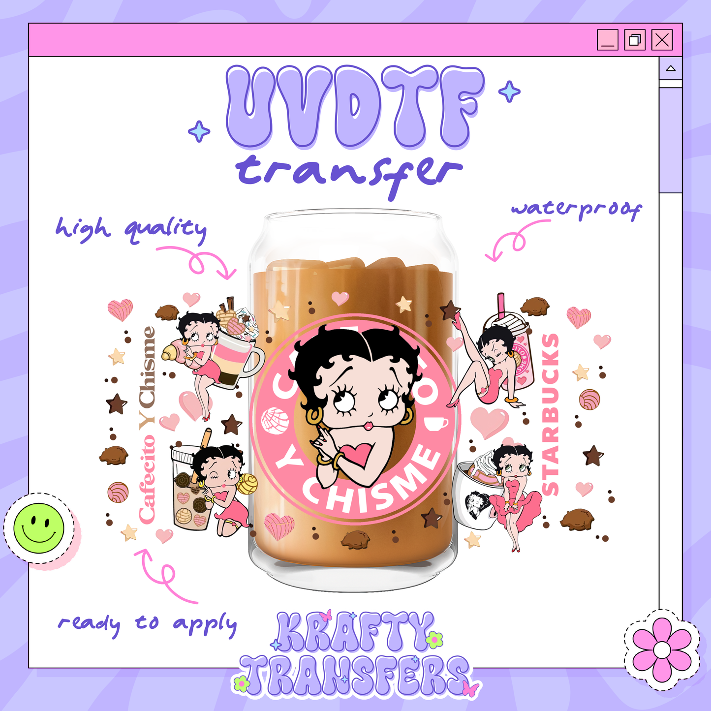 Betty Cafecito - 16oz Glass Wrap