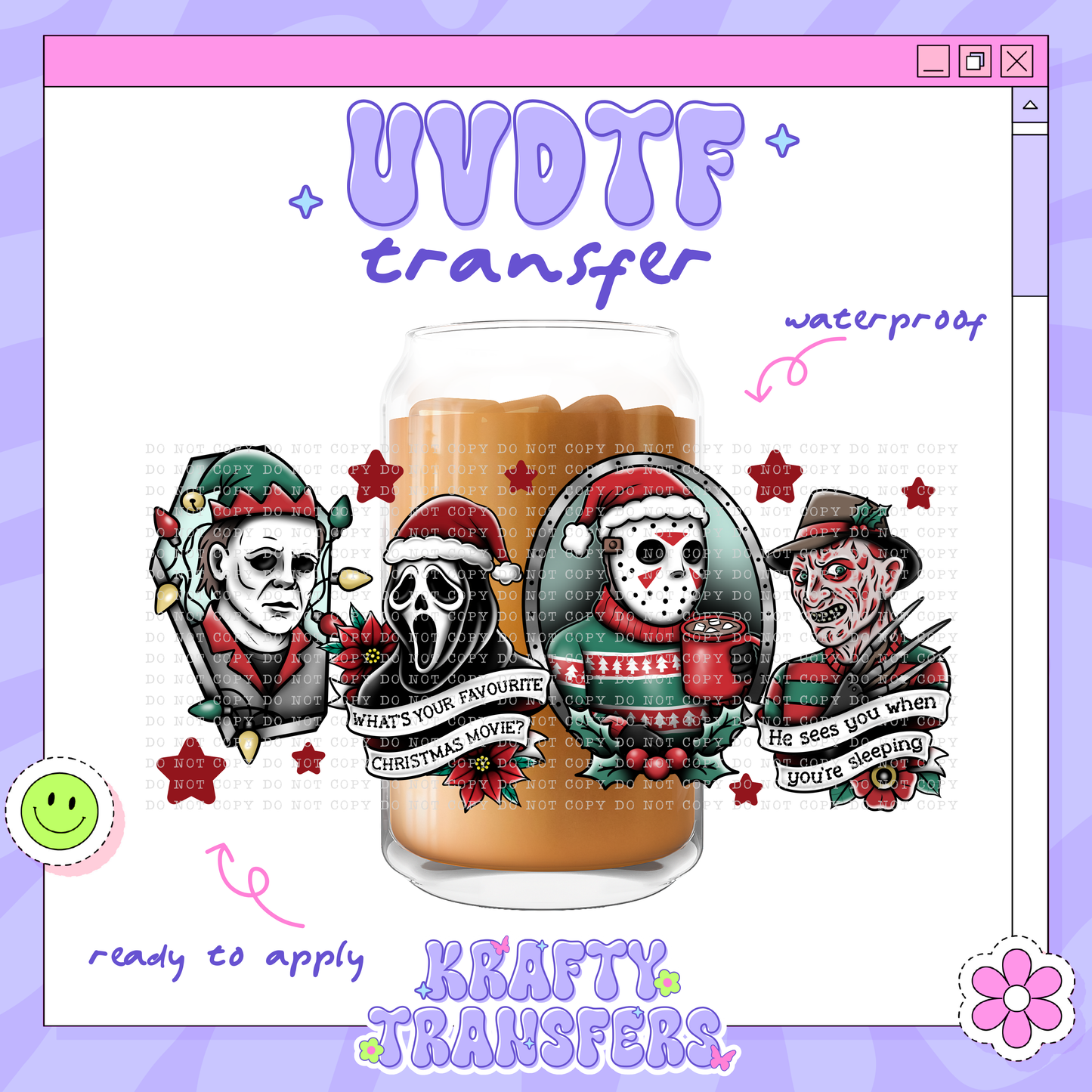 Xmas Horrors - 16oz Glass Wrap