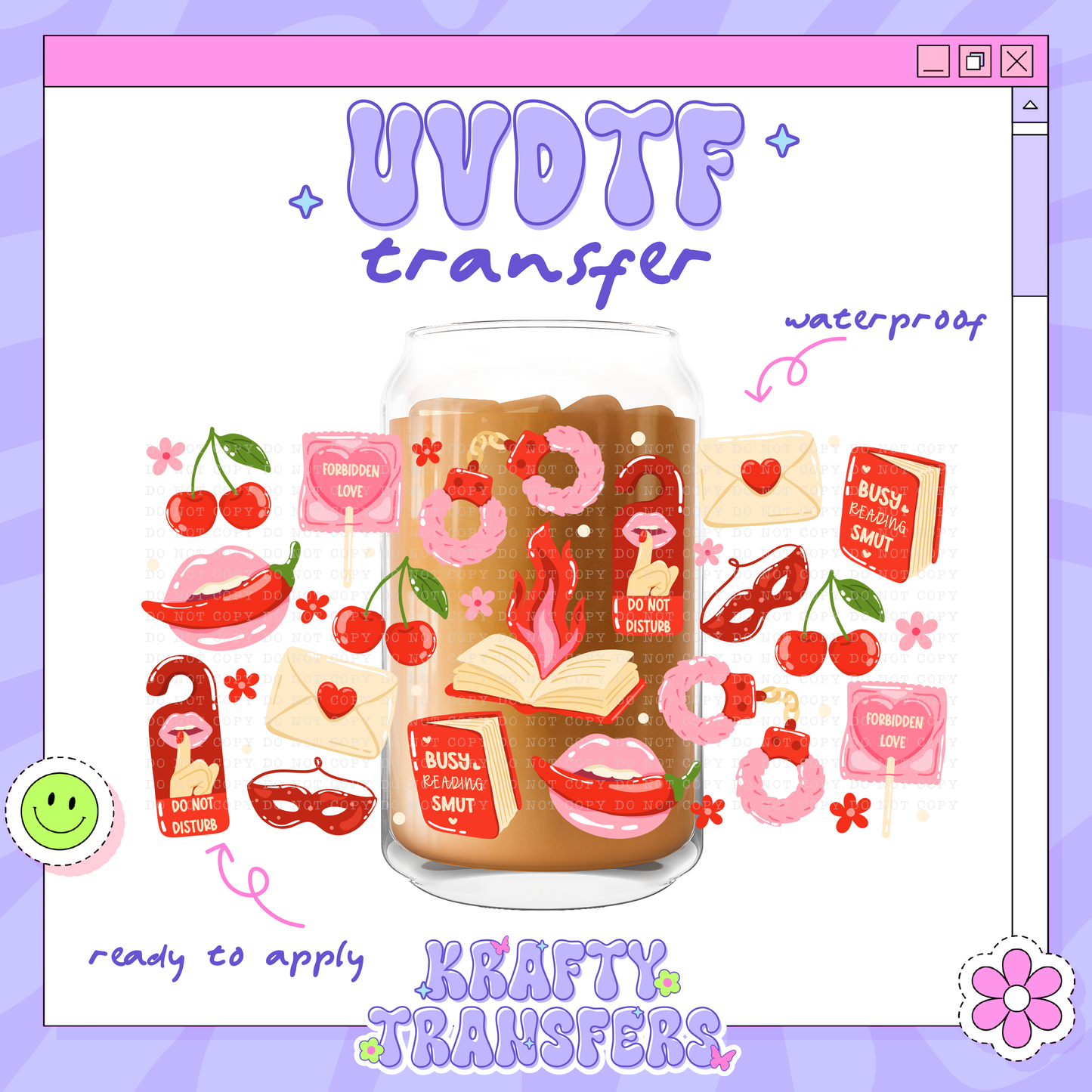 Bookish SMUT Girly - 16oz Glass Wrap