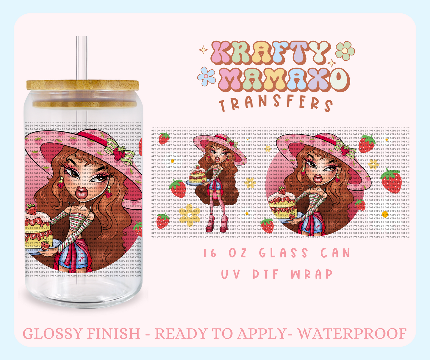 Strawberry Jas - 16 Oz UV DTF Wrap